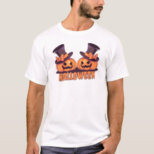 Cute enge pompoen heksenhoed Halloween T-shirt