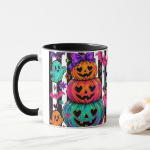 Cute enge roze Halloween-koffiekop Mok