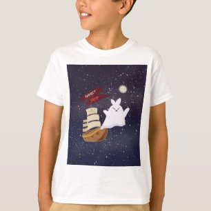 Cute enge spookschip Halloween T-shirt voor kinder