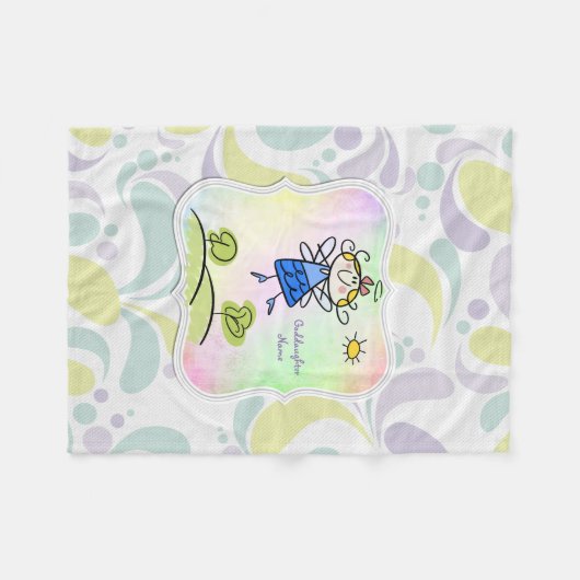 Cute Engel Goddochter Cadeaus Gepersonaliseerd Fleece Deken (Voorkant (Horizontaal))
