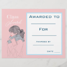 Cute English Award certificate Teacher supply