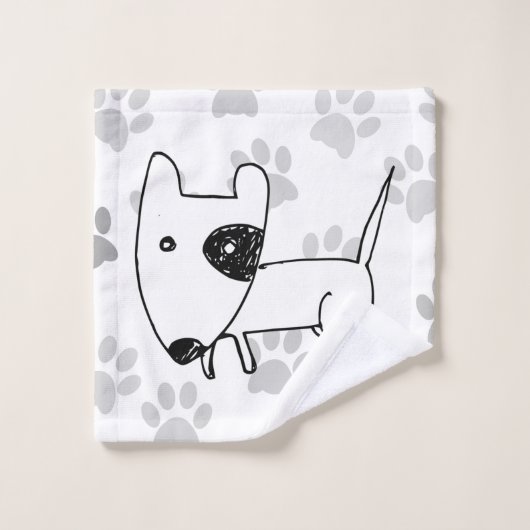 Cute English Bull Terrier Bad Handdoek (Wasdoekje)