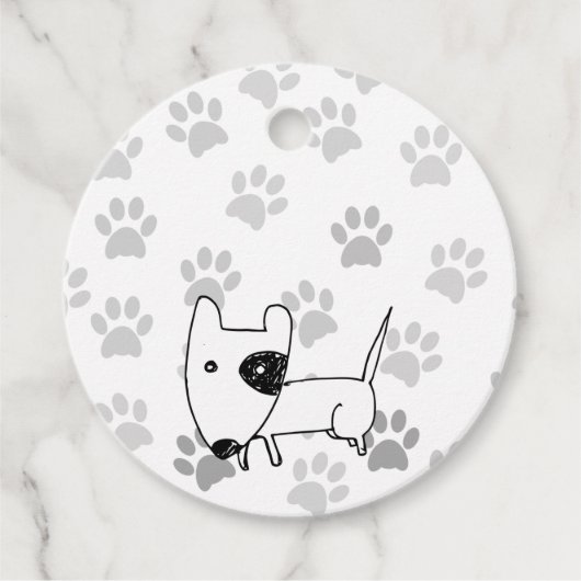 Cute English Bull Terrier Bedankjes Labels (Voorkant)