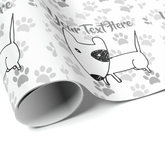 Cute English Bull Terrier Cadeaupapier (Rol Hoek)