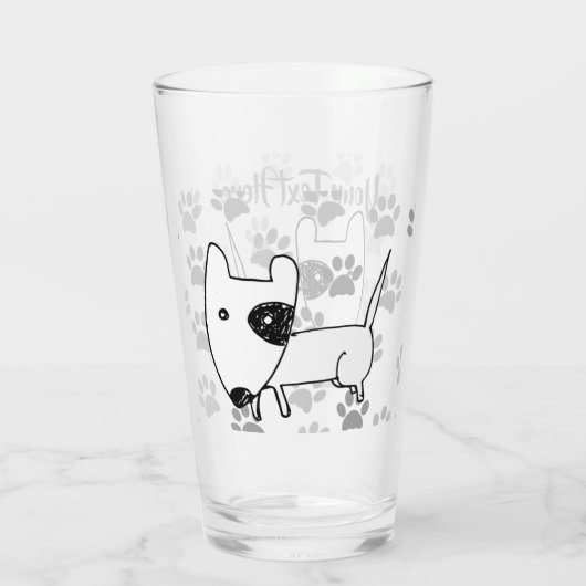 Cute English Bull Terrier Glas (Achterkant)