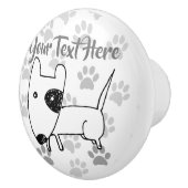 Cute English Bull Terrier Keramische Knop (Rechts)
