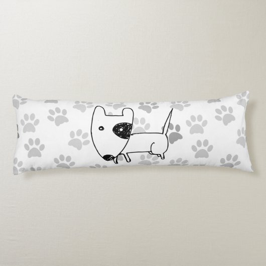 Cute English Bull Terrier Lichaamskussen (Achterkant)