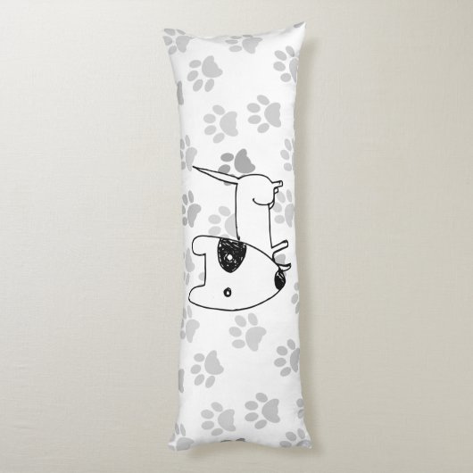 Cute English Bull Terrier Lichaamskussen (Achterkant (Verticaal))