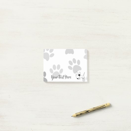 Cute English Bull Terrier Post-it® Notes (Op bureau)