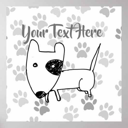 Cute English Bull Terrier Poster (Voorkant)