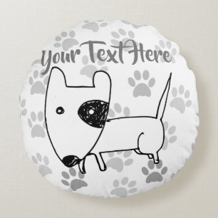 Cute English Bull Terrier Rond Kussen