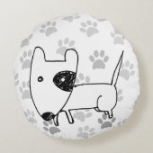 Cute English Bull Terrier Rond Kussen (Achterkant)