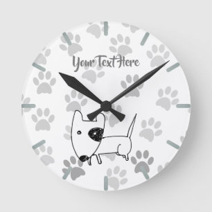 Cute English Bull Terrier Ronde Klok