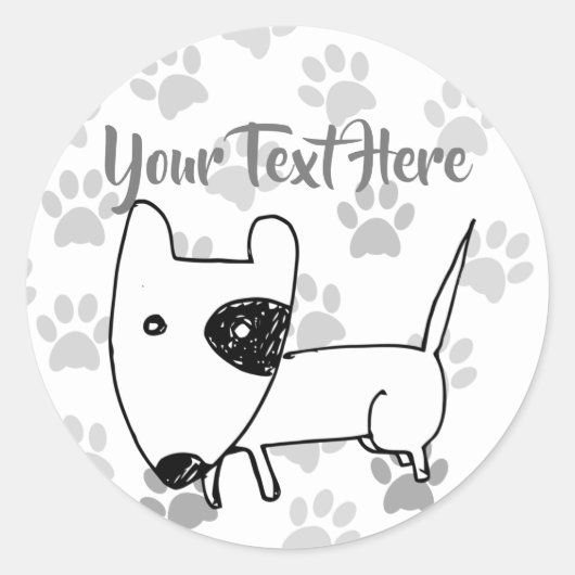 Cute English Bull Terrier Ronde Sticker (Voorkant)