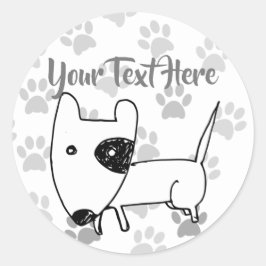 Cute English Bull Terrier Ronde Sticker