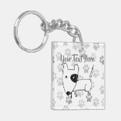 Cute English Bull Terrier Sleutelhanger (Voorkant Links)