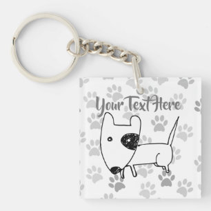 Cute English Bull Terrier Sleutelhanger