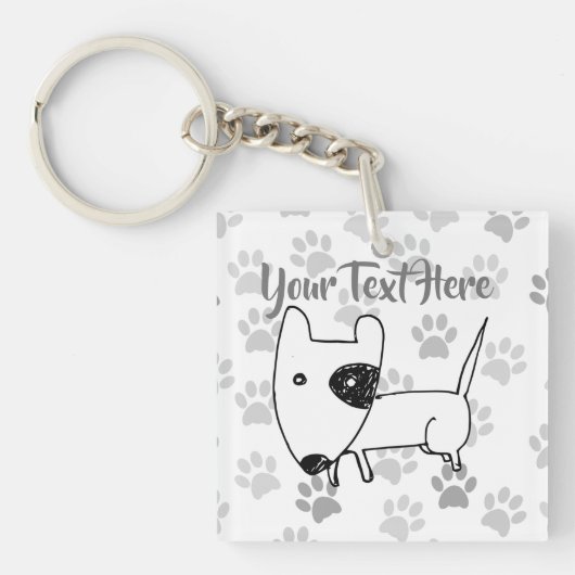 Cute English Bull Terrier Sleutelhanger (Voorkant)