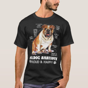 Cute English Bulldog Anatomy Hondenliefhebber Funn T-shirt