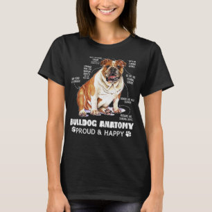 Cute English Bulldog Anatomy Hondenliefhebber Funn T-shirt
