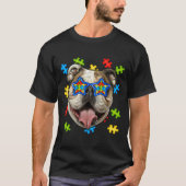 Cute English Bulldog Autism Puzzle Sunglazen Pupp T-shirt (Voorkant)