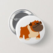 Cute English Bulldog Button (Voorkant /achterkant)