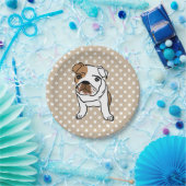 Cute English Bulldog Illustration Papieren Bordje (Feest)