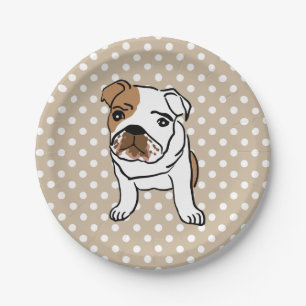 Cute English Bulldog Illustration Papieren Bordje