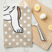 Cute English Bulldog Illustration Theedoek (Quarter Fold)