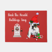 Cute English Bulldog Kerstmis Deurmat (Voorkant)