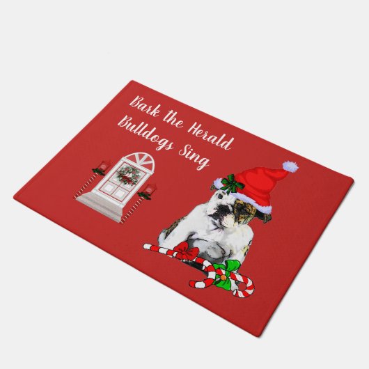 Cute English Bulldog Kerstmis Deurmat (Schuin)