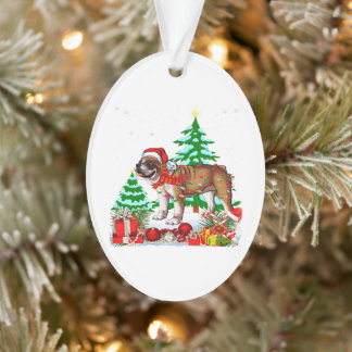 Cute English Bulldog Kerstmis met kerstmis Pet Lov Ornament