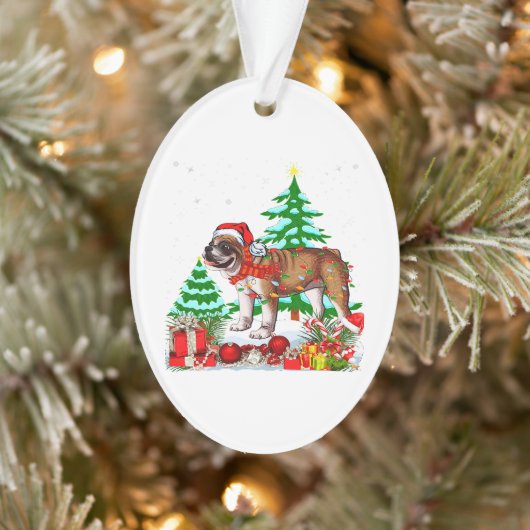 Cute English Bulldog Kerstmis met kerstmis Pet Lov Ornament (Boom)