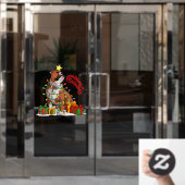 Cute English Bulldog Merry kerstlights Gifts Raamsticker (Kantoordeur)