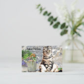 Cute English Cat Custom Visitekaartje (Staand voorkant)