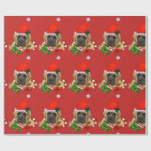Cute English Mastiff Kerstmis Cadeaupapier (Vlak)