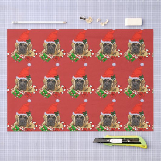 Cute English Mastiff Kerstmis Tissuepapier (Craft)