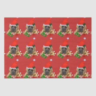 Cute English Mastiff Kerstmis Tissuepapier