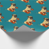 Cute English Mastiff Plays Guitar Cartoon Cadeaupapier (Hoek)
