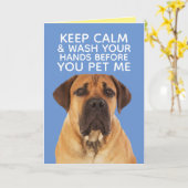 Cute English Mastiff Staying Calm Wash Hands Kaart (Gele Bloem)