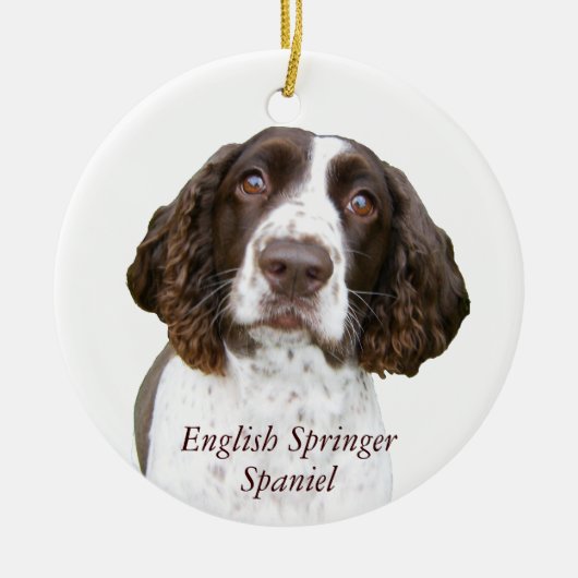 Cute English Springer Spaniel kerstversiering Keramisch Ornament (Voorkant)