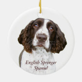 Cute English Springer Spaniel kerstversiering Keramisch Ornament (Achterkant)