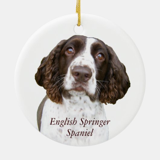 Cute English Springer Spaniel kerstversiering Keramisch Ornament (Achterkant)