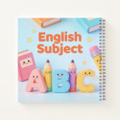Cute English Subject ABC Learning Kawaii Notebook  Notitieboek (Achterkant)