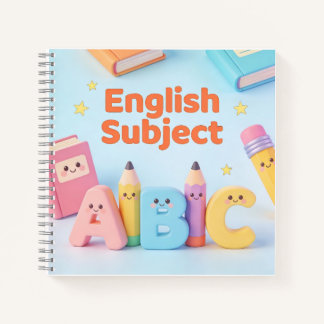 Cute English Subject ABC Learning Kawaii Notebook  Notitieboek