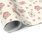 Cute Envelopes & Hearts Seamless Valentine Cadeaupapier (Rol Hoek)