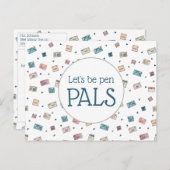 Cute Envelopes Laten we Pen Pels Leermachine zijn Briefkaart (Voorkant / Achterkant)