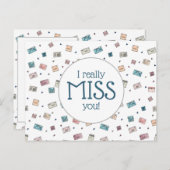 Cute Envelopes Miss You Teacher Briefkaart (Voorkant / Achterkant)