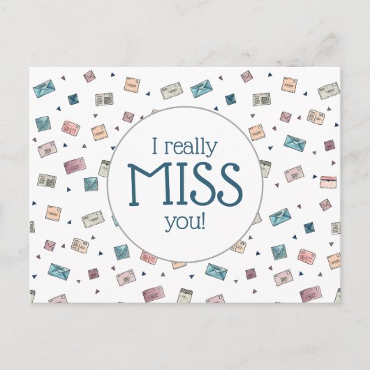 Cute Envelopes Miss You Teacher Briefkaart (Voorkant)