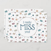 Cute Envelopes Miss You Teacher Briefkaart (Voorkant / Achterkant)